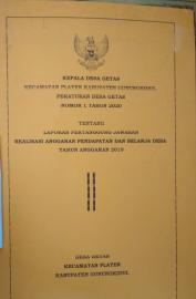 Peraturan Desa Getas Nomor 1 Tahun 2020 tentang Laporan Realisasai pertanggungjawaban APBDESa Getas 