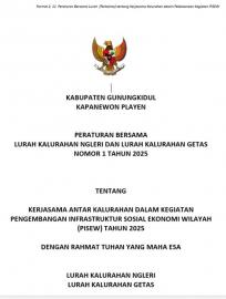 PERATURAN BERSAMA  LURAH KALURAHAN NGLERI DAN LURAH KALURAHAN GETAS NOMOR 1 TAHUN 2025