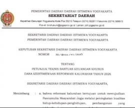 PETUNJUK TEKNIS BANTUAN KEUANGAN KHUSUS DANA KEISTIMEWAAN REPORMASI KALURAHAN TAHUN 2026 SEKRETARIS 