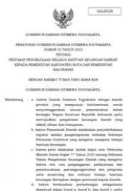 PERATURAN GUBERNUR DAERAH ISTIMEWA YOGYAKARTA NOMOR 52 TAHUN 2023 TENTANG PEDOMAN PENGELOLAAN BELANJ