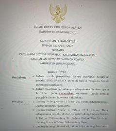 KEPUTUSAN LURAH GETAS NOMOR 25/KPTS//2025 TENTANG  PENGELOLA SISTEM INFORMASI  KALURAHAN TAHUN 2025